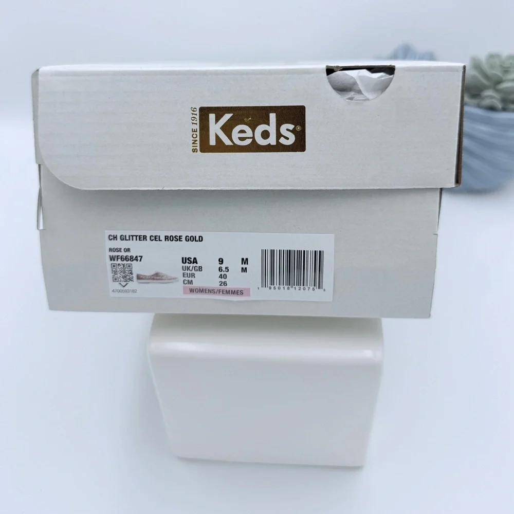 KEDS Sz 9 Women's Glitter Rose Gold NIB - Picture 8 of 8
